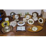 A quantity of retro mantle clocks