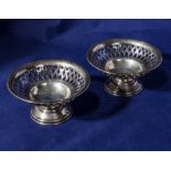 Two silver bon bon dishes