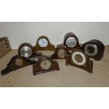Eight mantle clocks