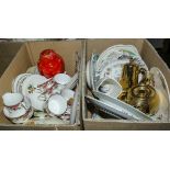 Two boxes containing pottery and china