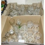 Two boxes of assorted glasses