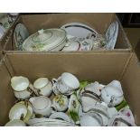 Two boxes containing pottery and china