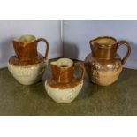 Three stoneware jugs