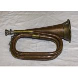 Brass bugle with chrome mouthpiece
