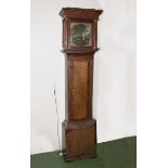 An oak cased with walnut cross banding, brass faced 30 hour Grandfather clock by William Webb of