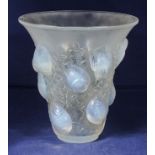 A Lalique St Francois vase, Signed circa 1930. Chip to rim