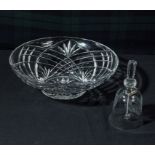 A crystal glass bowl and a bell