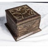 A small 19th Century Columbian carved wooden box
