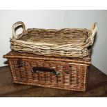 A picnic hamper and a tray