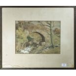A framed water colour image size 28 x 38cm