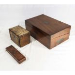 A mahogany writing slope and two others