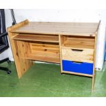 A pine computer desk