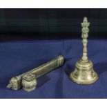 A Islamic quill holder and a bell