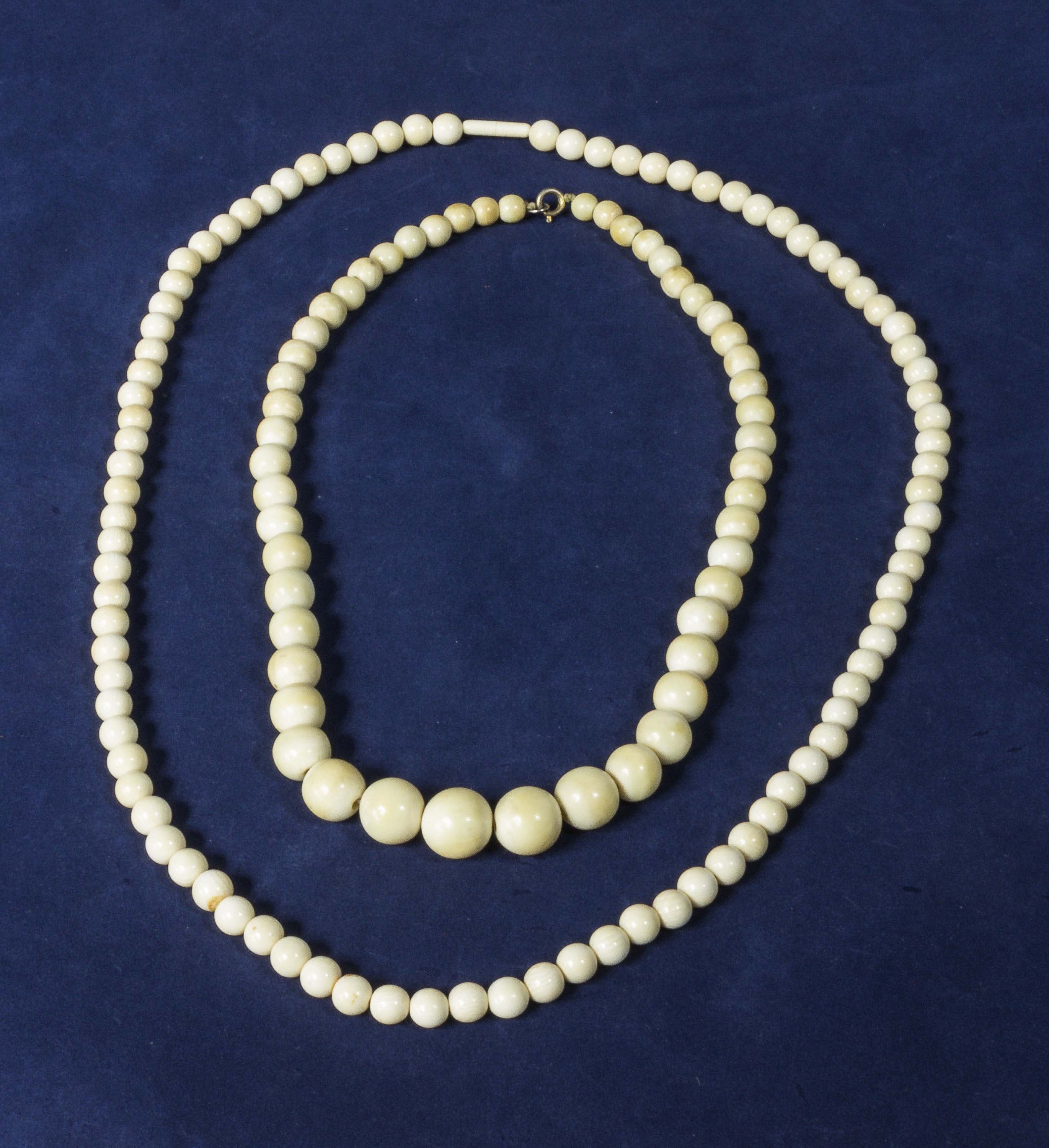 Two ivory necklaces