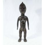 Black hardwood West African female figure early 20th century