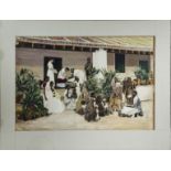 A large unframed Indian water colour 'The Doctors Surgery' signed and dated 1923, script verso 37