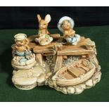 Pendelfin Jetty Quayside display stand with Whopper, Shrimpy and Nipper