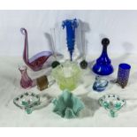 A selection of assorted art glass