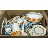 box of assorted crockery