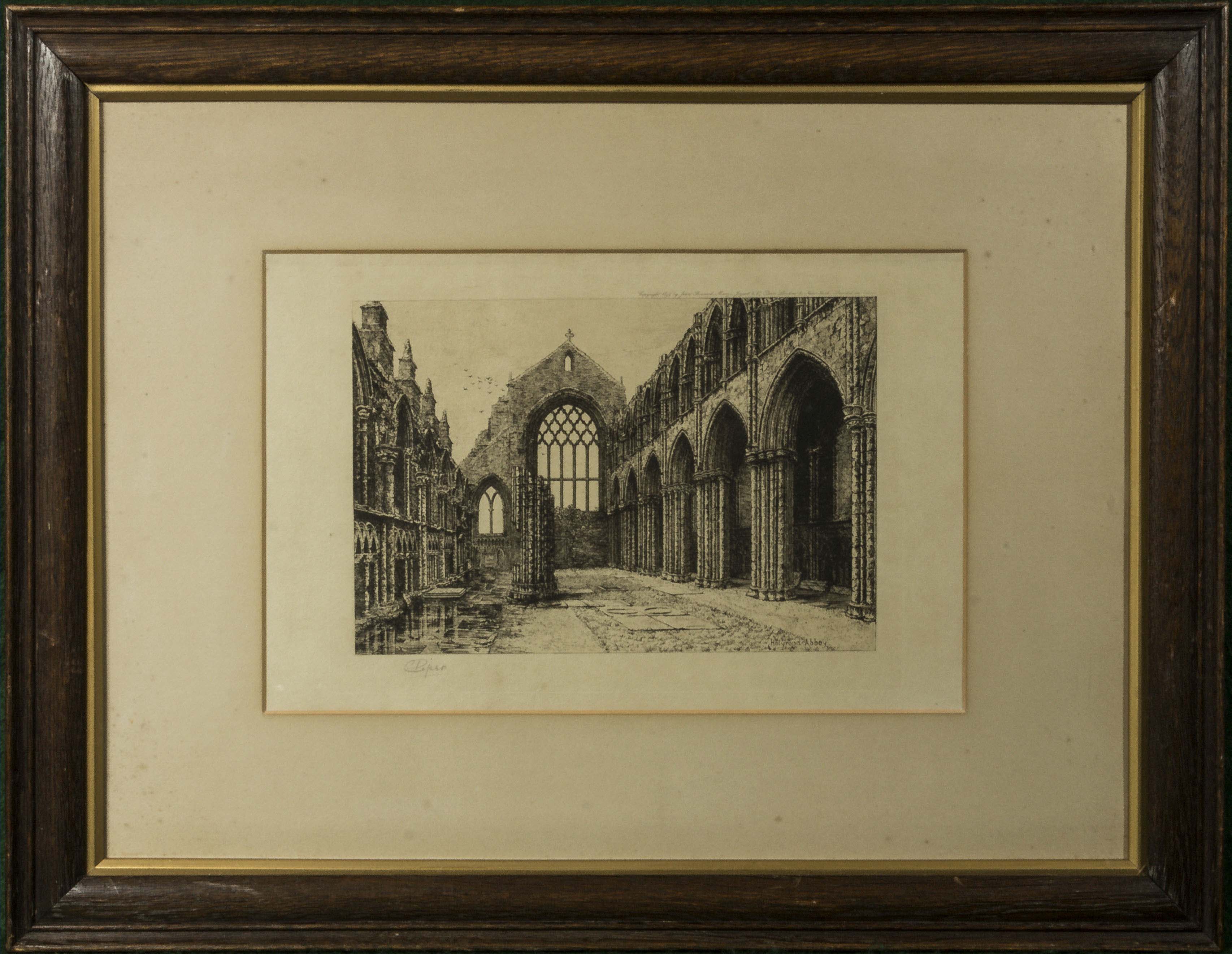 Three oak framed etchings, signed in pencil E Piper - Image 4 of 4