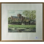 A framed water colour image size 26.5 x 33.5cm