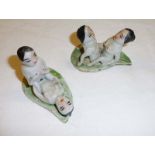 Two 19th century Chinese erotic porcelain figures