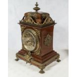 A Victorian good quality mahogany and brass shelf clock .Striking on single gong.46cm tall.
