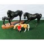 Beswick Black Beauty and foal, Black Beauty and one other