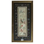 A framed Chinese silk embroidery