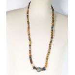 Old African tribal necklace from Ghana made from recycled glass beads