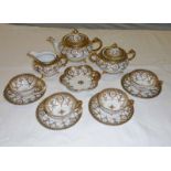 A Noritake teaset decorated with flowers and gilding