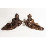 Two 19th century Chinese Deity carved figures