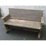 A wooden garden bench