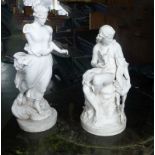 Two Parian ware figures