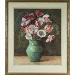 A framed watercolour of a still life signed Bayfield, image size 43cm x 36cm