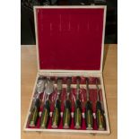 A deluxe wood chisel set