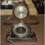 A mantle clock and a bakelite clock