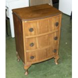 A small three drawer chest/bedside
