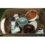 A box of containing pottery items