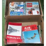 Two boxes containing Air Pictorial and Flight magazines, 1960/70's