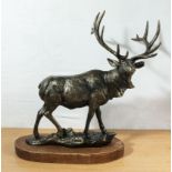 A cast figure of a stag