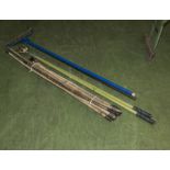 Selection of gardening equipment and drain rods