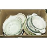 A box of assorted kitchen dishes