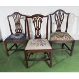 Three Georgian dining chairs