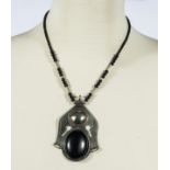 Ebony and silver tribal necklace from Niger