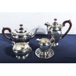A four piece silver tea service Birmingham 1932, makers mark for Fenton Russell & Co Ltd, 57t oz
