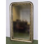 A late Victorian French mirror with gilt and silvered frame