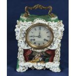 A French pottery mantle clock