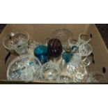 A box containing assorted glass
