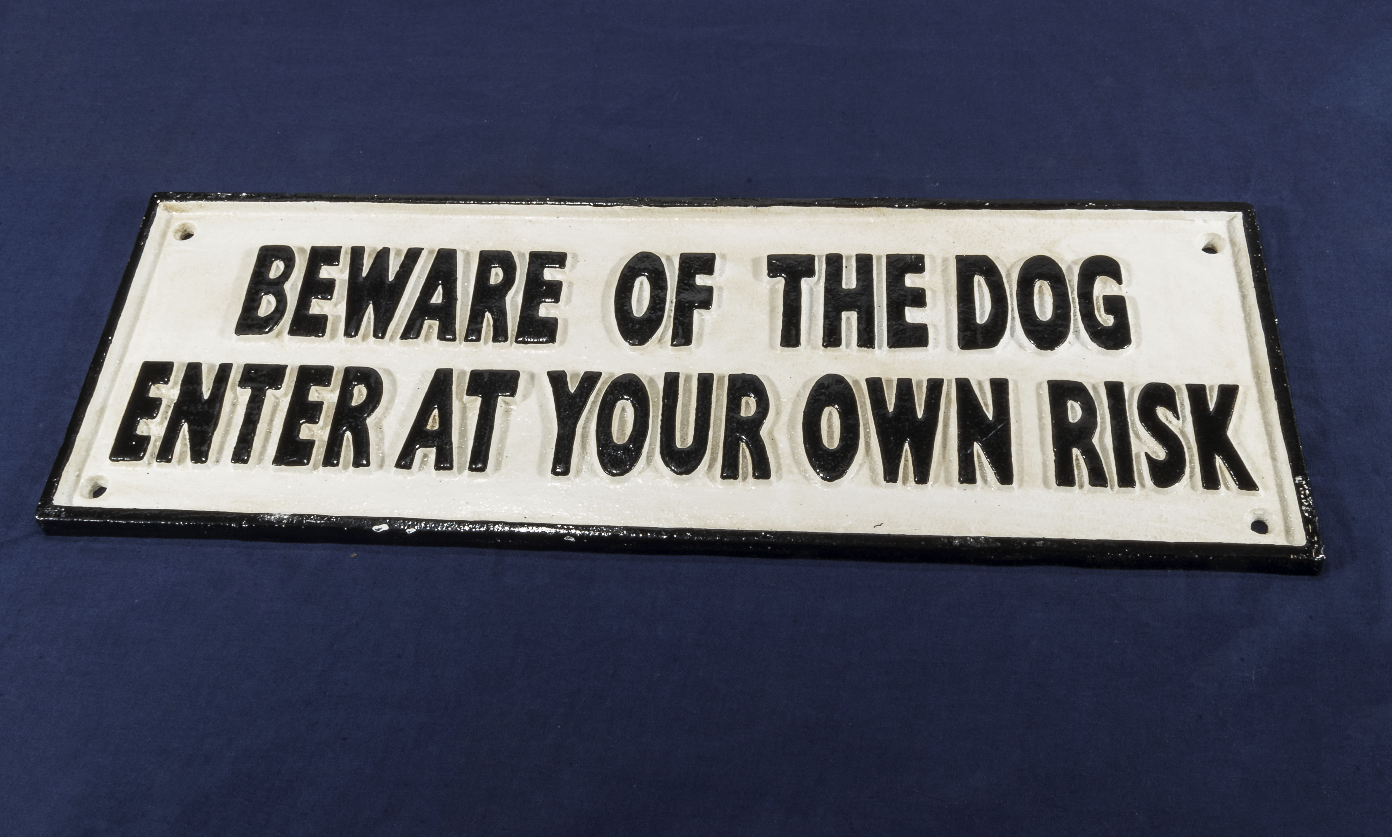 Large beware of dog sign
